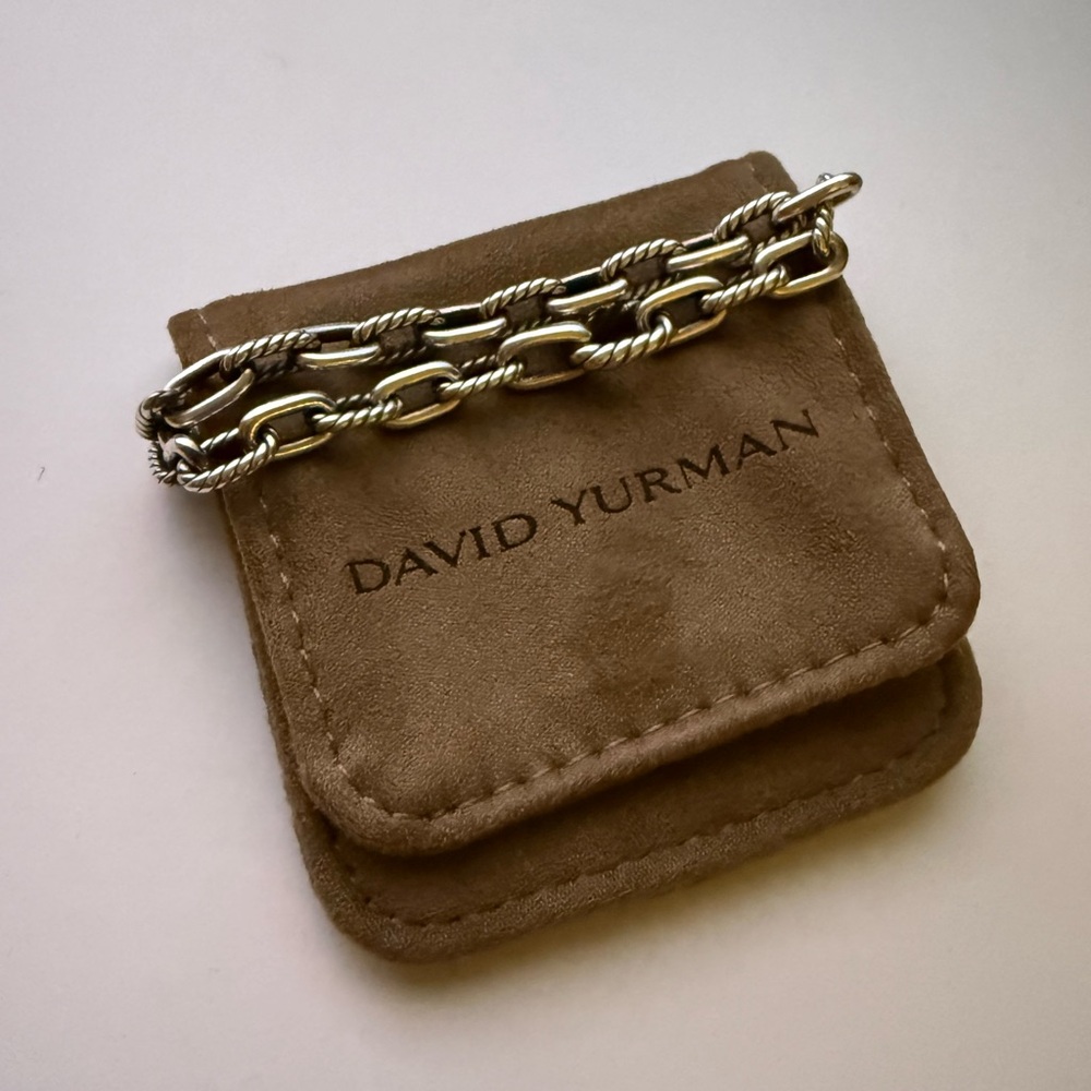David Yurman Silver Bracelet with Brown Pouch